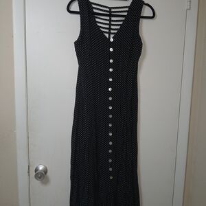 J.B.S. Black and White Polka Dot Maxi Dress